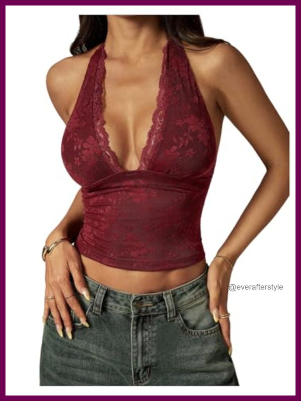 Y2K Floral Lace Crop Halter Top Backless Sleeveless Going Out Club Party Concert